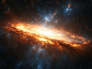 Wall Mural - cosmic galaxy formation with bright core and starry background in deep space abstract art