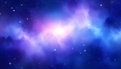 Wall Mural - stunning purple and blue nebula space background image
