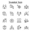 © Puckung - Investor icon set in thin line style