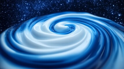 Wall Mural - abstract blue and white swirling nebula with stars - a mesmerizing blue and white swirling nebula re