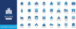 © Sujoy - Building icon set featuring office, apartments,government, hospital, stadium, university, ,court, real estate, construction, and urban infrastructure symbols for business and design use.