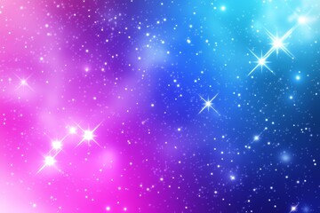 Wall Mural - colorful starry night sky background - a vibrant starry night sky featuring a blend of pink, blue, a