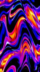 Aufkleber - Bold abstract wave patterns in bright gradient hues, giving a sense of motion and energy