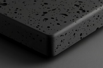 Poster - Textured black surface with water droplets and unique pattern details