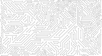 Fototapete - Circuit board background. Abstract technology circuit board pattern. Computer circuit board seamless pattern. Motherboard, CPU, Processor and Artificial Intelligence Concept
