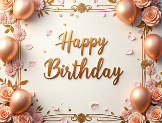 Poster - Happy Birthday frame . Generative AI