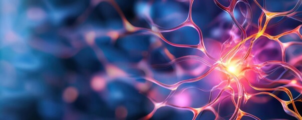Poster - clean energy wind strategy concept. Colorful neural network representation depicting connections and activity in a digital format.