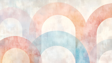 Poster - abstract watercolor arches: a captivating abstract composition with overlapping pastel arches, evoki