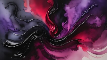 Poster - A vibrant abstract watercolor artwork feat background
