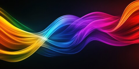 Fototapete - Vibrant rainbow wave abstract background.