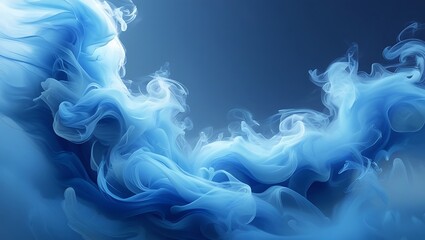 Poster - swirling blue mist floating in mid air on background