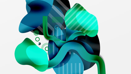 Poster - Abstract background - Lines circles and liquid shapes