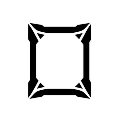 Aufkleber - Geometric Frame: A bold, black geometric frame with sharp angles and a modern, minimalist design. Perfect for adding a touch of contemporary style to your projects. 