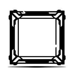 Aufkleber - Geometric Frame:  A bold, black geometric frame with sharp angles and a minimalist design, perfect for adding a modern touch to any project. This versatile frame offers a clean.