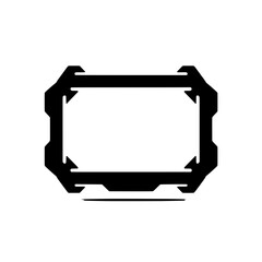 Aufkleber - Geometric Frame: A minimalist, black and white design featuring a sharp, geometric frame.  This abstract design can be used for creative borders, banners, and backgrounds.