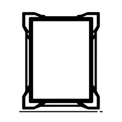 Aufkleber - Geometric Frame:  A clean, modern, geometric frame, perfect for adding a touch of minimalist style to your designs. The bold, black lines create a strong visual impact. 