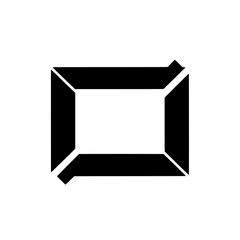 Poster - Geometric Frame: A minimalist black and white illustration of a frame with a sharp and angular geometric design, perfect for modern design elements and abstract art compositions.
