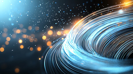 Fototapete - Dynamic light trails and bokeh effects abstract background digital art vibrant atmosphere close-up modern aesthetics
