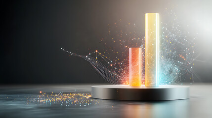 Aufkleber - Colorful scientific experiment in a modern lab abstract visuals high-tech environment creative perspective
