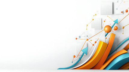 Poster - Dynamic data visualization trends in business analytics modern office space infographic design bright environment elevated viewpoint