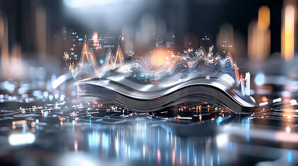 Poster - Innovative technology visualization digital environment 3d graphics urban setting futuristic concept