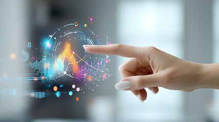 Poster - Innovative gesture control unleashing data visualization digital workspace interactive media indoor close-up technology insight