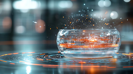 Poster - Dynamic energy visualization futuristic laboratory digital art high-tech environment close-up view innovative concept