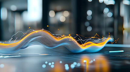 Poster - Dynamic data visualization techniques digital workspace infographic concept modern technology environment creative angle