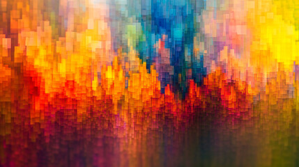 Poster - Abstract Colorful Pixelated Texture Background Design Digital Art Vivid Orange Red Yellow Blue Green