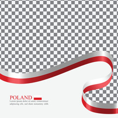 Poland national flag ribbon stock vector