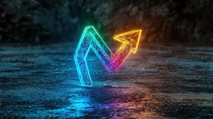 Poster - A symbolic glowing Rainbow Arrows indicating in Pride concept