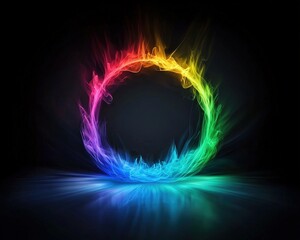 Poster - A symbolic glowing Rainbow Aura indicating in Pride concept