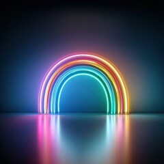 Poster - A symbolic glowing Rainbow Glow indicating in Pride concept