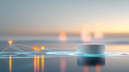 Poster - Innovative technology visualization digital space abstract concept futuristic environment close-up view connectivity ideas