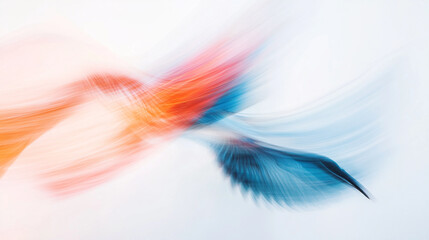 Poster - Abstract Blue Orange Swirling Motion Blurred Background Design Art Image Color Style Fluid Modern   