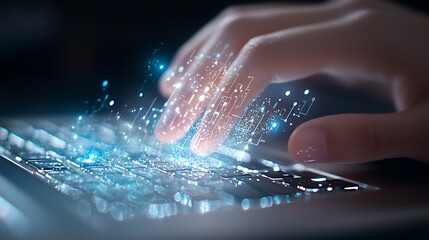 Poster - Creating digital innovations tech workspace visual content modern environment close-up data representation