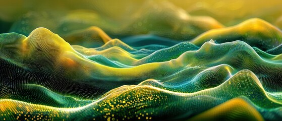 Poster - Abstract Colorful Waves of Light and Texture in a Digital Landscape Scene