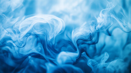 Poster - Abstract Blue Smoke Swirls Background Texture Design Image art ink wave cool fluid water color paint