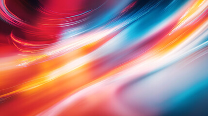 Poster - Abstract Vibrant Swirling Light Trails Dynamic Energy Motion Blur Background Design Red Art Blue    