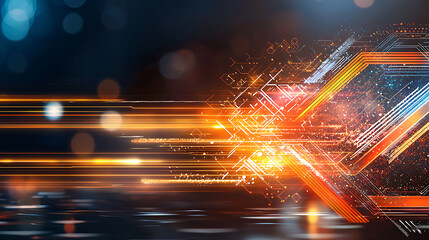 Poster - Dynamic light trails showcase technology movement urban environment abstract art vibrant colors modern concept