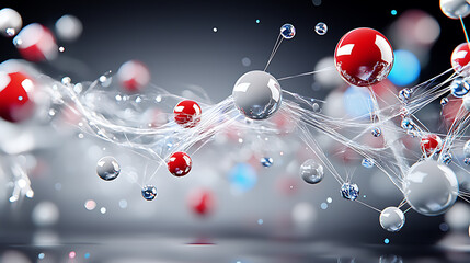 Poster - Dynamic molecular interaction laboratory digital art abstract close-up scientific visualization