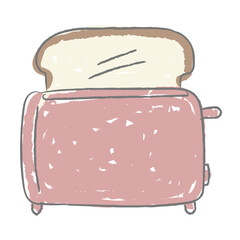 Wall Mural - doodle pink bread toaster sticker design element