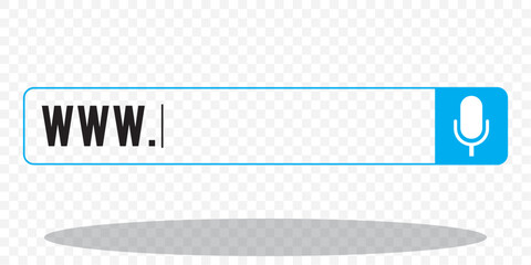 Poster - Search bar, search boxes with shadow on transparent background - stock vector. Internet browser search engine.  Search address and navigation bar icon. Collection of search form templates for websites
