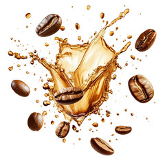 Wall Mural - Coffee Splash with Roasted Coffee Beans  