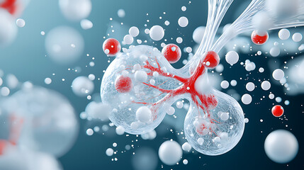 Poster - Exploring molecular structures in science laboratory digital art abstract close-up view biological concepts