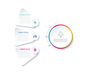 Fototapete - Vector business Presentation Connecting Steps Infographic Template