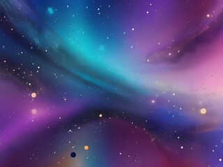 Wall Mural - A stunning celestial scene displays a vibrant mix of purples, blues, and greens, dotted with countless stars. The gradient of colors creates a dreamy and expansive view of the cosmos. 