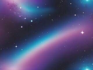 Wall Mural - A stunning celestial scene displays a vibrant mix of purples, blues, and greens, dotted with countless stars. The gradient of colors creates a dreamy and expansive view of the cosmos. 