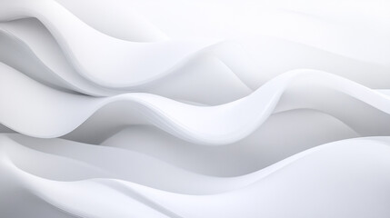 Poster - Abstract White Wave Background Soft Elegant Design Modern Minimalist Smooth Texture Flowing Curves  