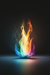 Poster - A symbolic glowing Spectrum Flame indicating in Pride concept